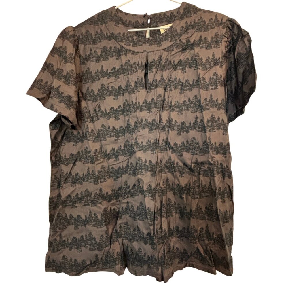Circus brown top with pine trees XL